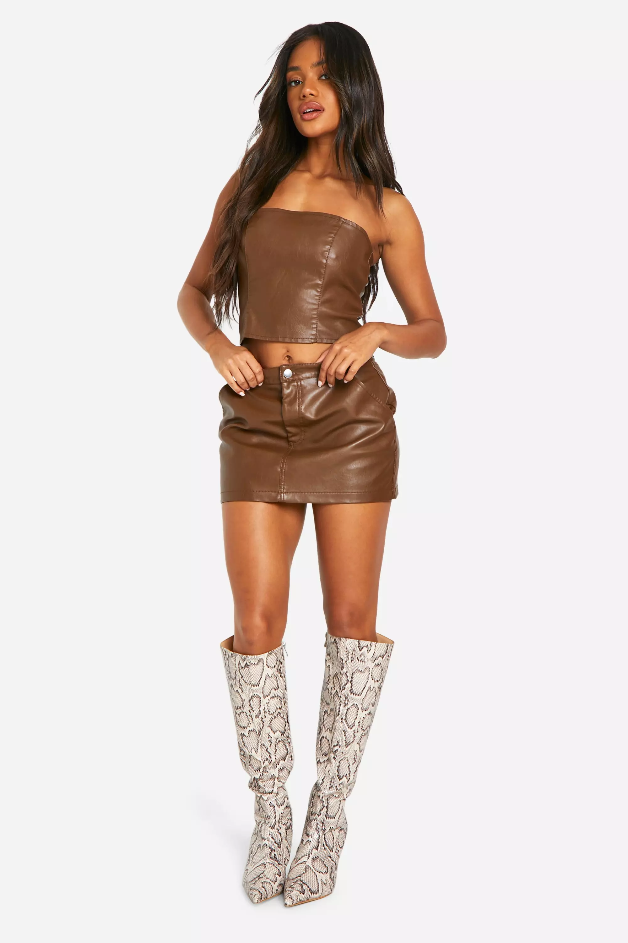 Faux leather mini skirt 9mm best sale