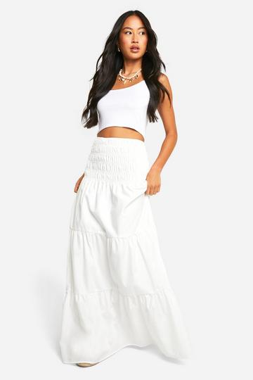 Geplooide Maxi Rok white