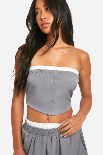 Contrasterend Bandeau Korset slate grey