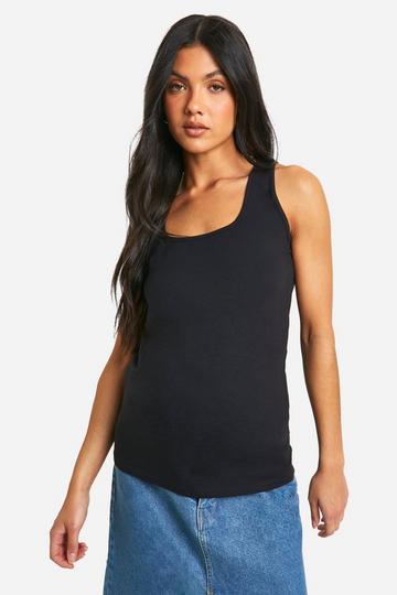 Black Maternity Basic Square Neck Tank Top Top