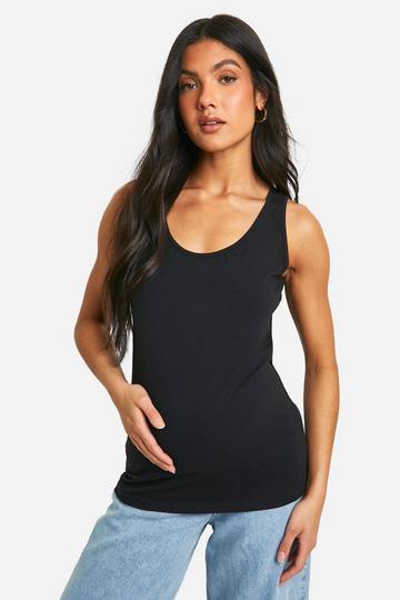 Maternity Basic Scoop Neck Tank Top Top black