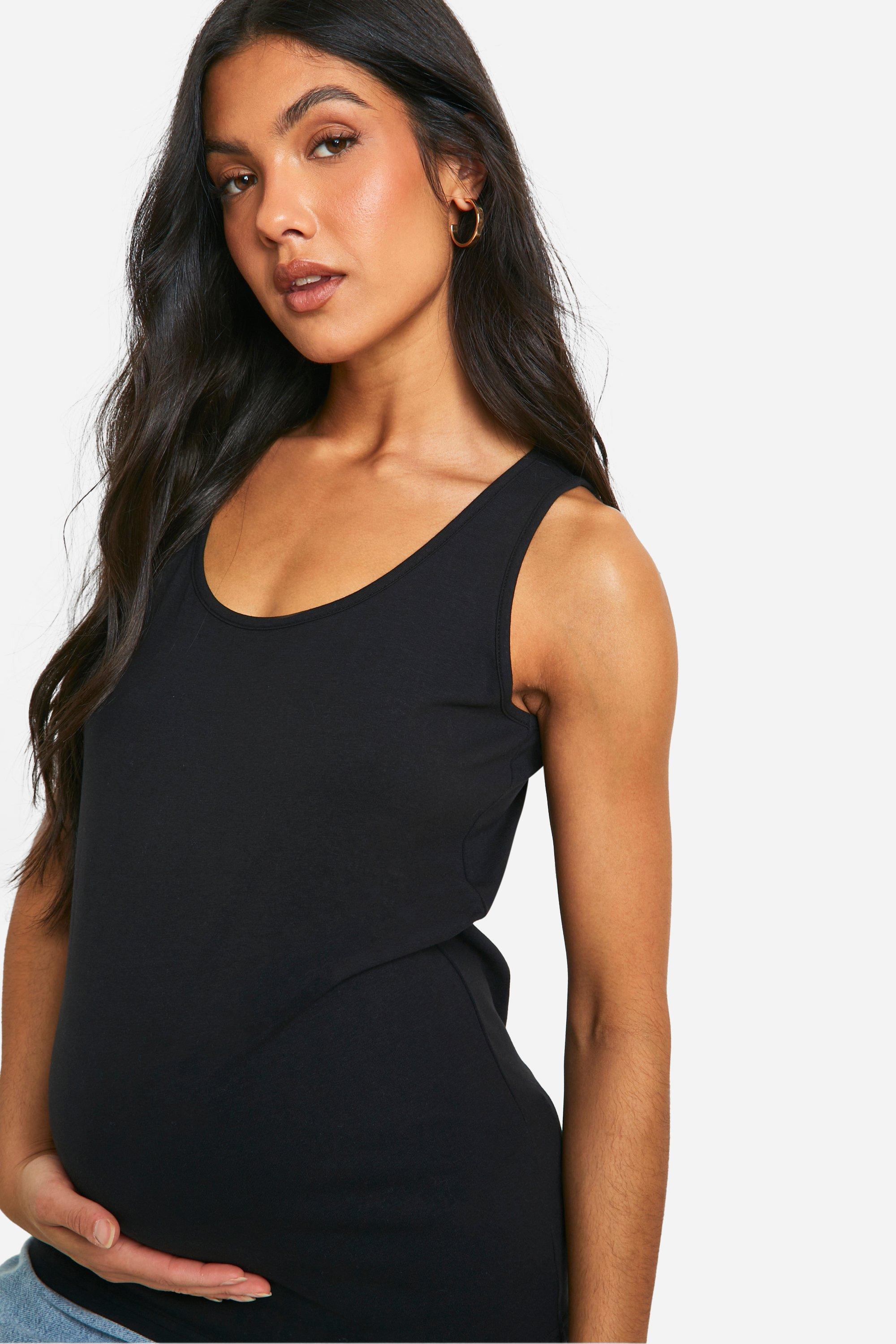Maternity Basic Scoop Neck Vest Top boohoo