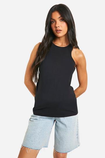 Maternity Basic Racer Neck Vest Top black