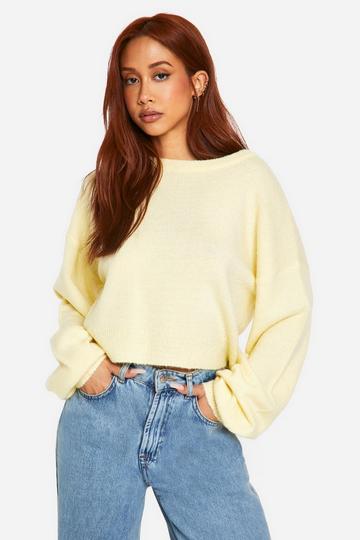 Soft Knit Crew Neck Crop Jumper butter