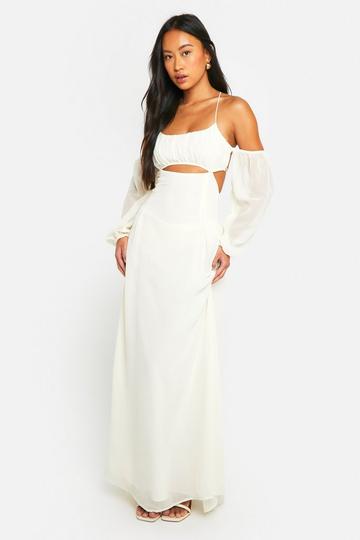 Ruffle Maxi Dress ivory