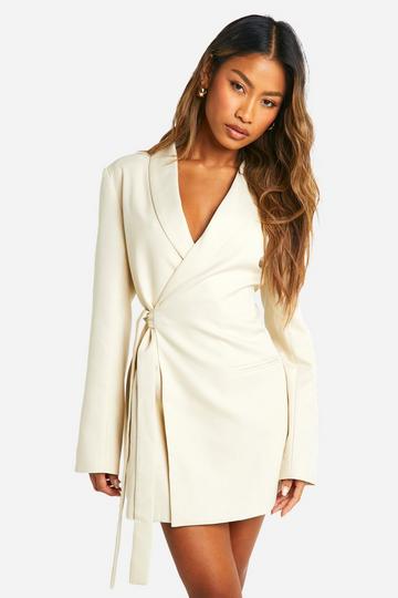 Tie Side Blazer Dress stone