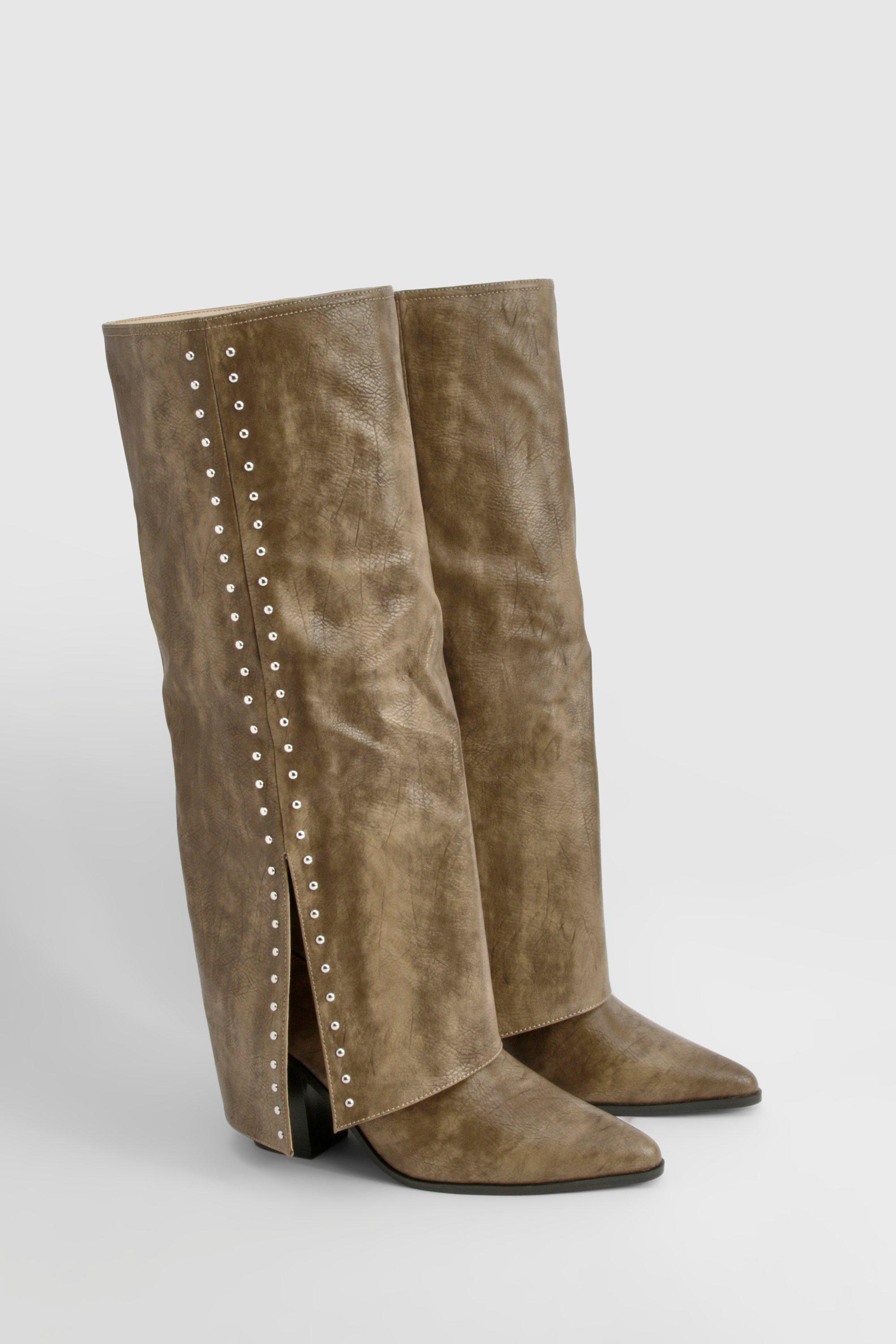 Boohoo studded boots hotsell