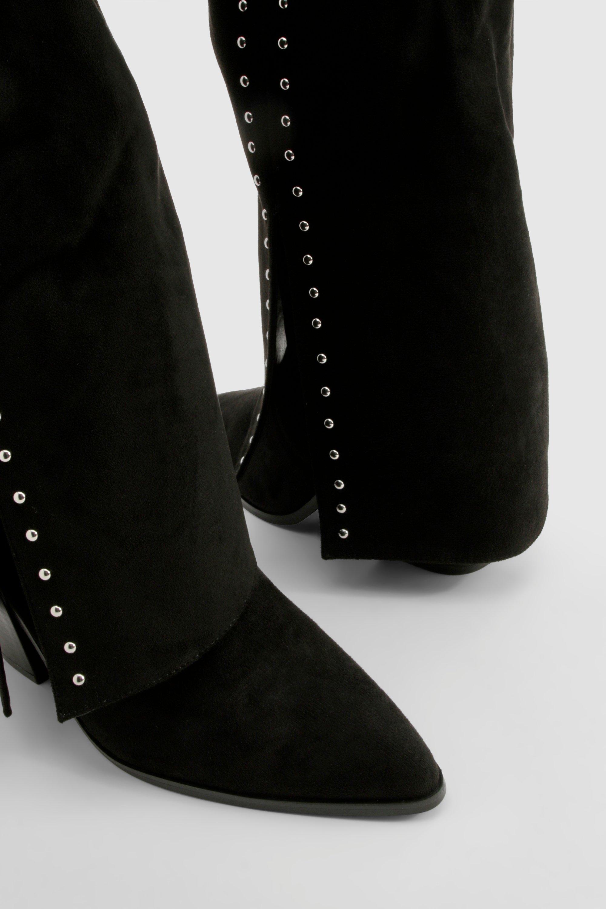 Boohoo studded boots hot sale