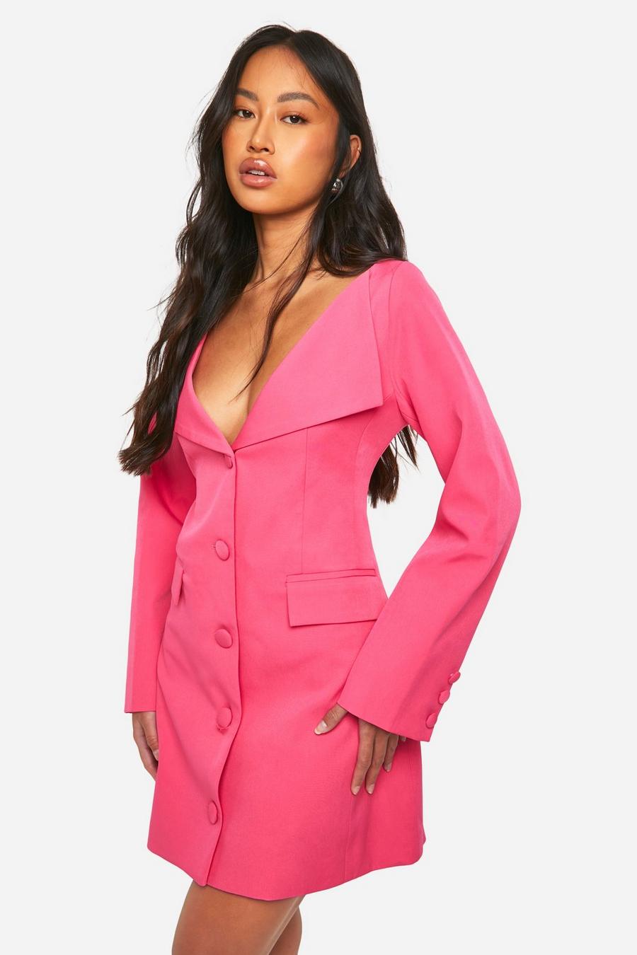 Hot pink Bardot Blazer Dress