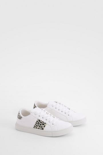 Leopard Panel Flat Sneakers leopard