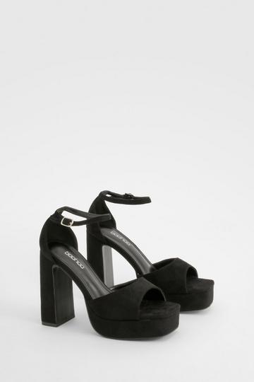 Open Toe Platform Heels black