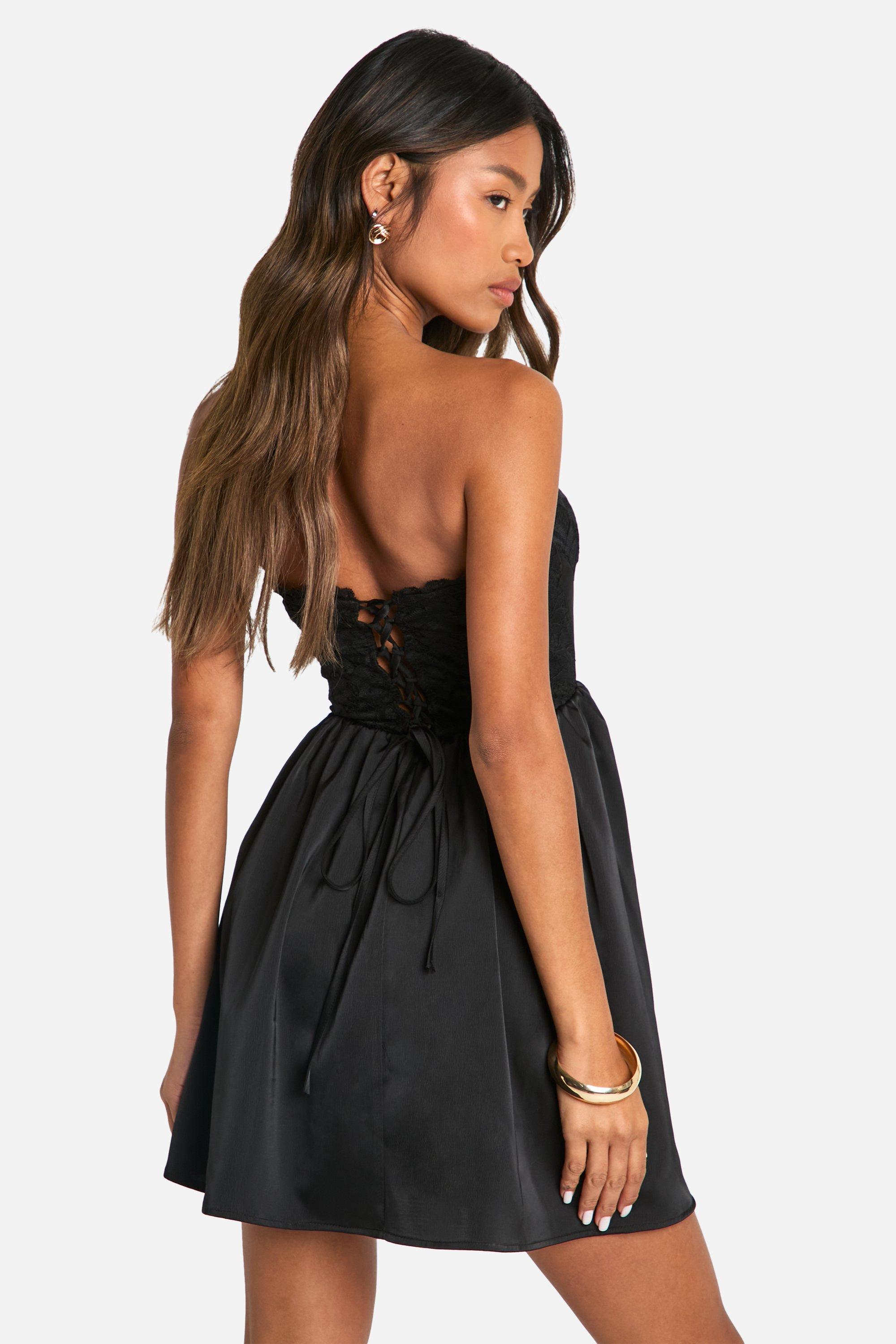 Black babydoll mini dress sale