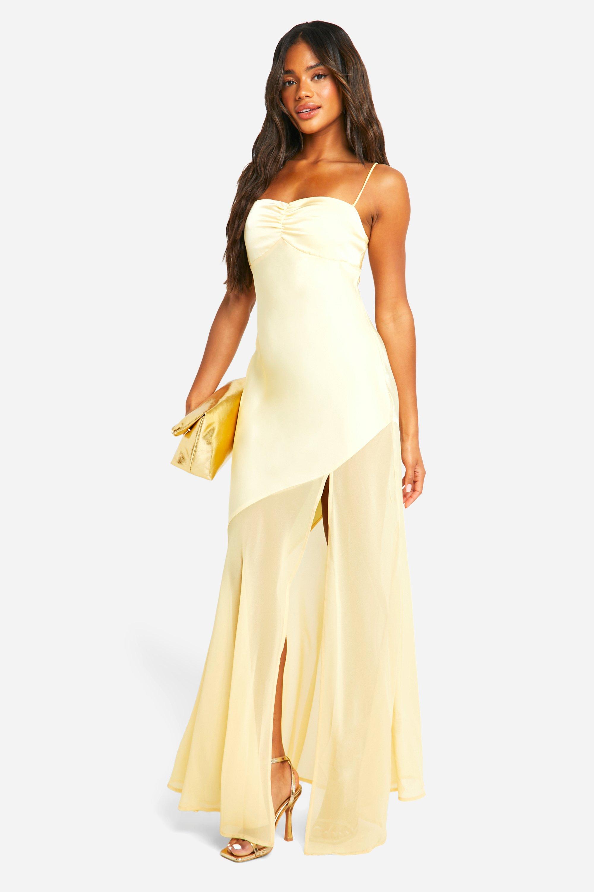 Satin And Chiffon Mix Maxi Dress | boohoo