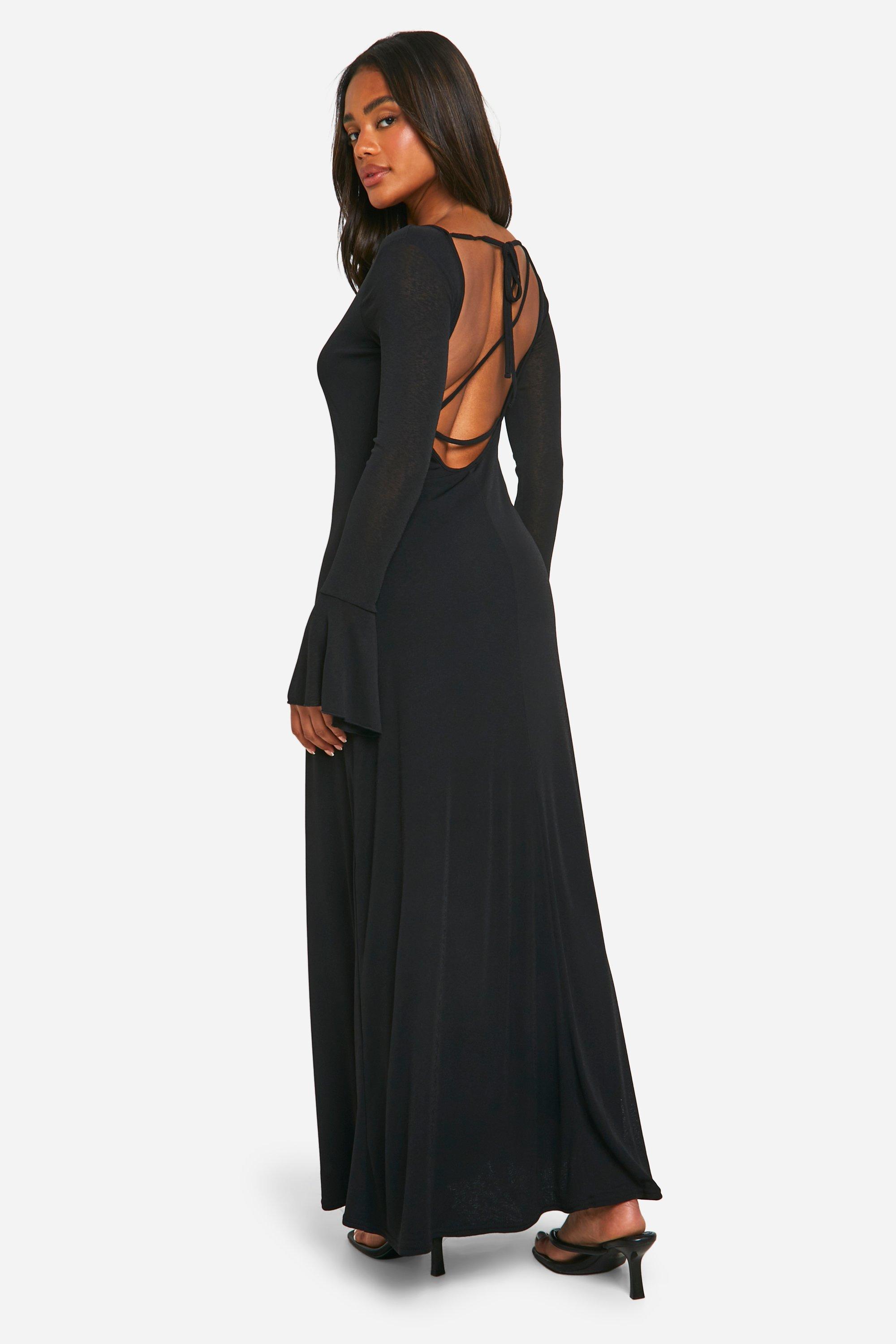 Black sheer formal dress best sale