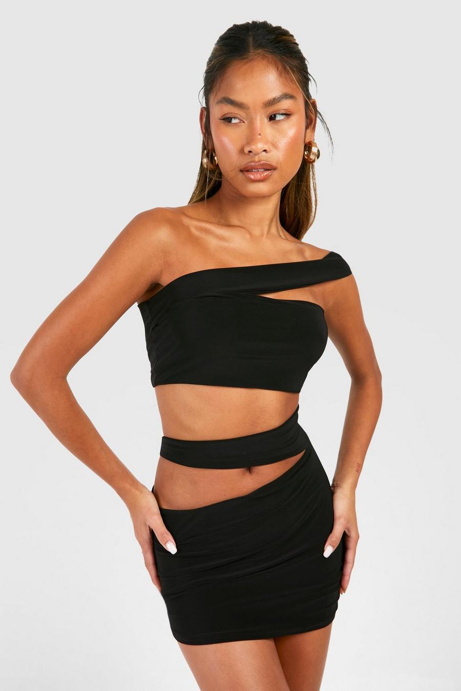 Cut Out Mini Dress, Black