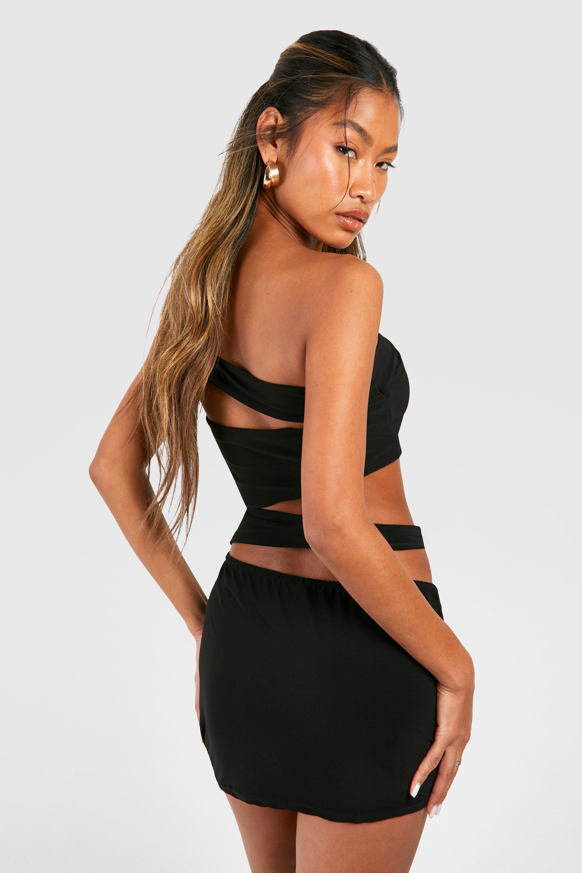 Boohoo black cut out dress best sale