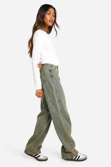 Basic High Waist Boyfriend Jeans light sand
