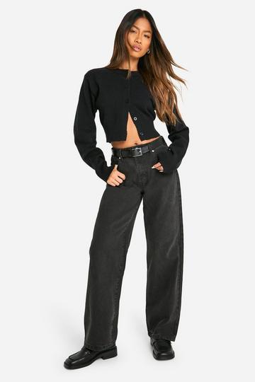 Basics High Waisted Boyfriend Jeans washed black