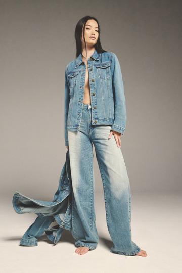 Basics 30 Inch Leg High Waisted Wide Leg Jeans ice blue