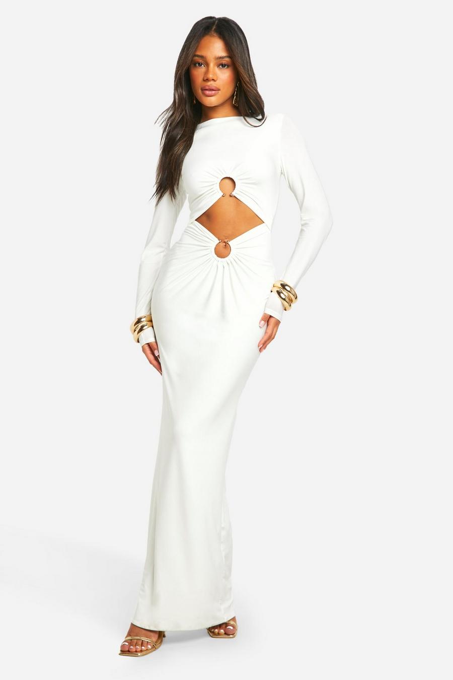 White Trim Detail Maxi Dress   image number 1