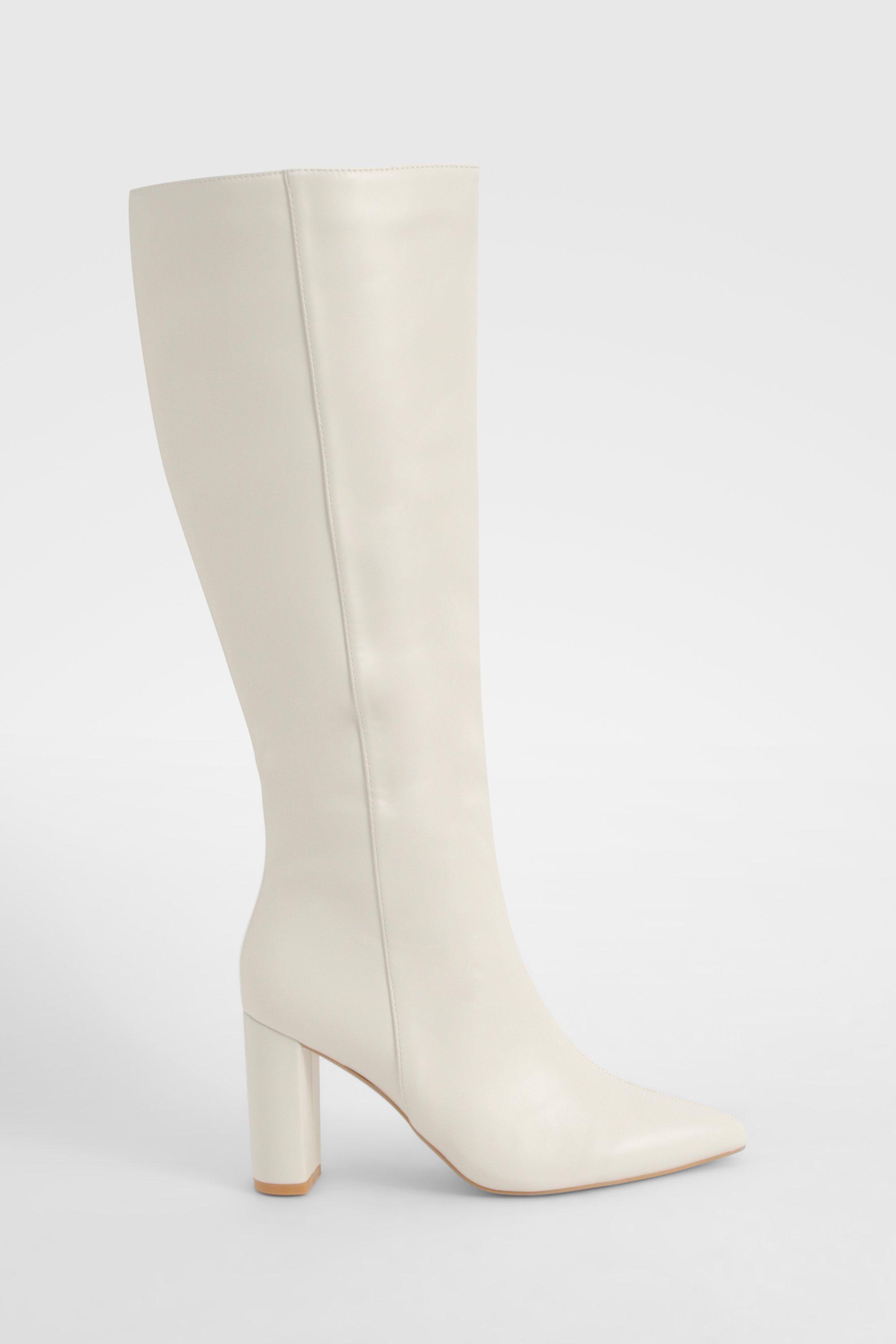 Wide fit high heel boots sales