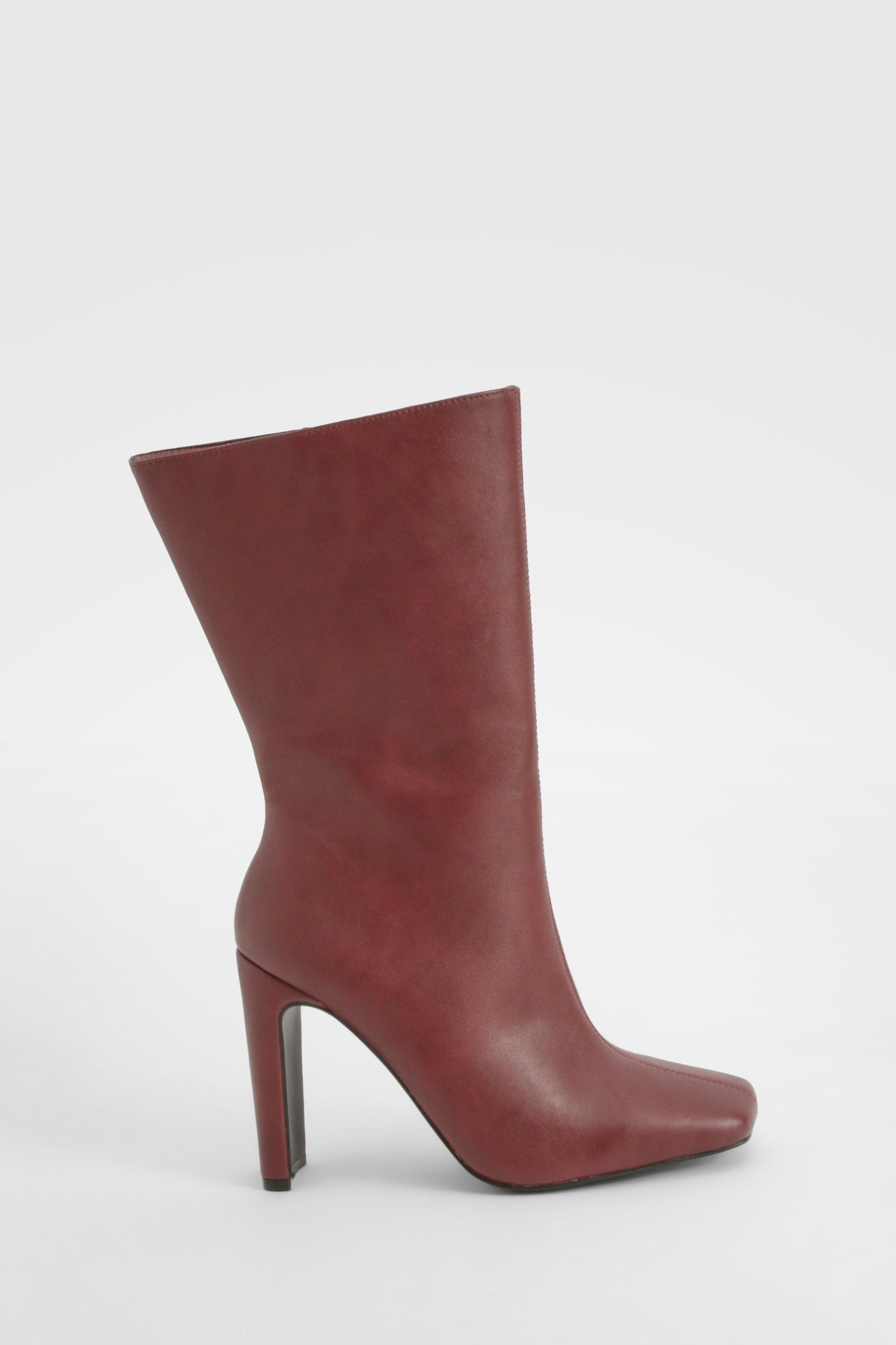 Wide Width Square Toe Heeled Boots | boohoo USA Wide Width Square Toe Heeled Boots | boohoo USA