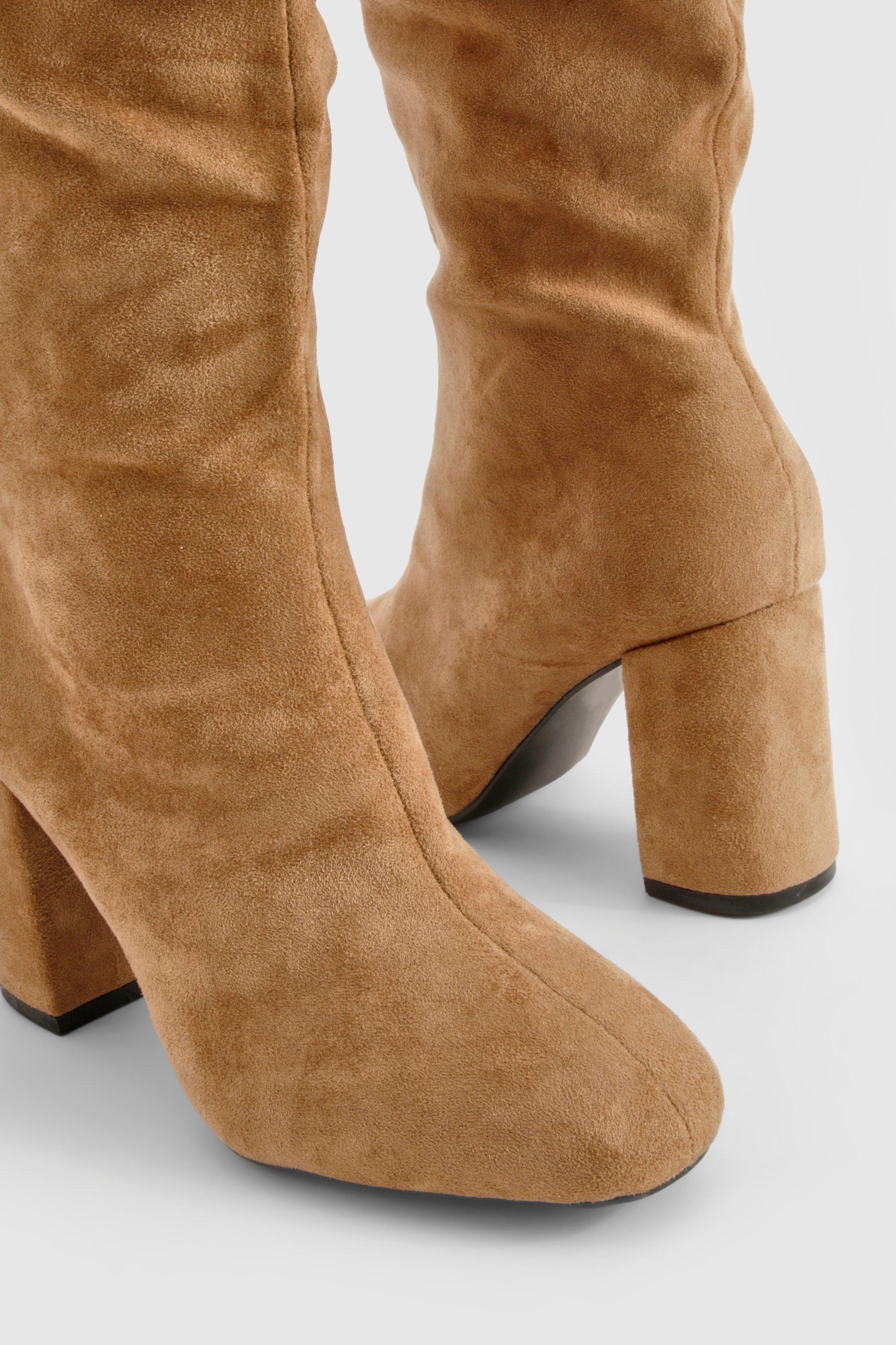 Taupe block heel booties online