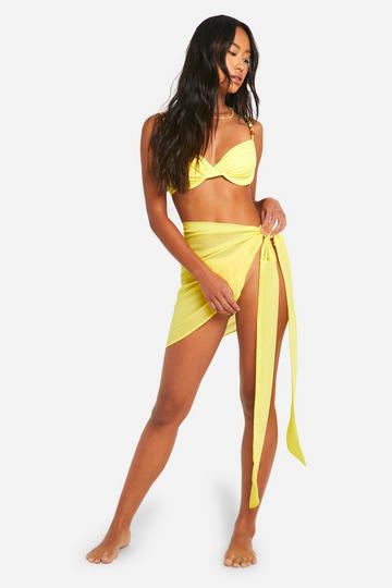 Chiffon Tie Beach Mini Sarong lemon