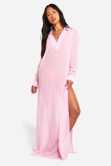 Chiffon Cover-up Beach Maxi Kaftan baby pink