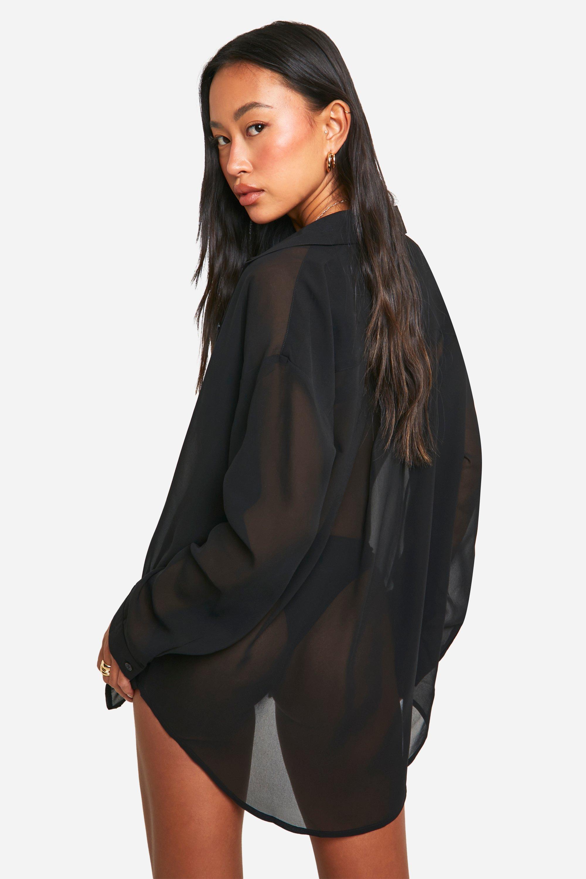 Chiffon button down shirt online