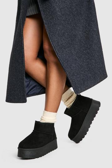 Platform Faux Fur Lined Boots black