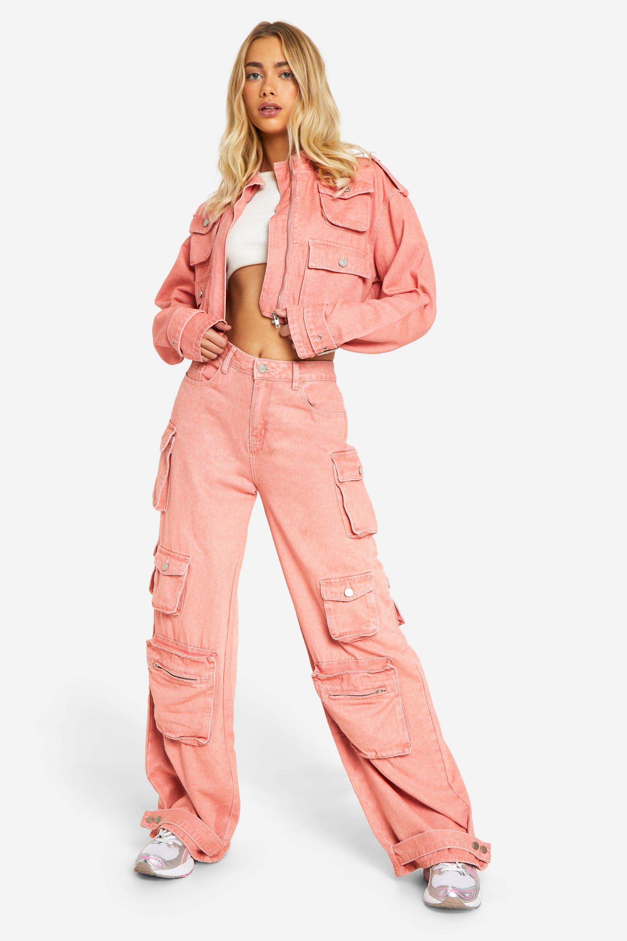 Boohoo pink denim jacket best sale