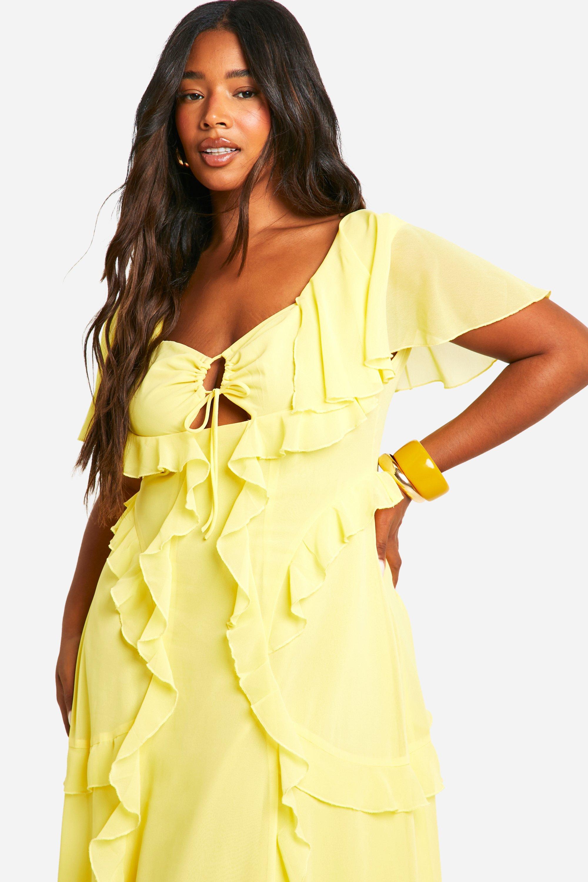 Lemon dress boohoo best sale