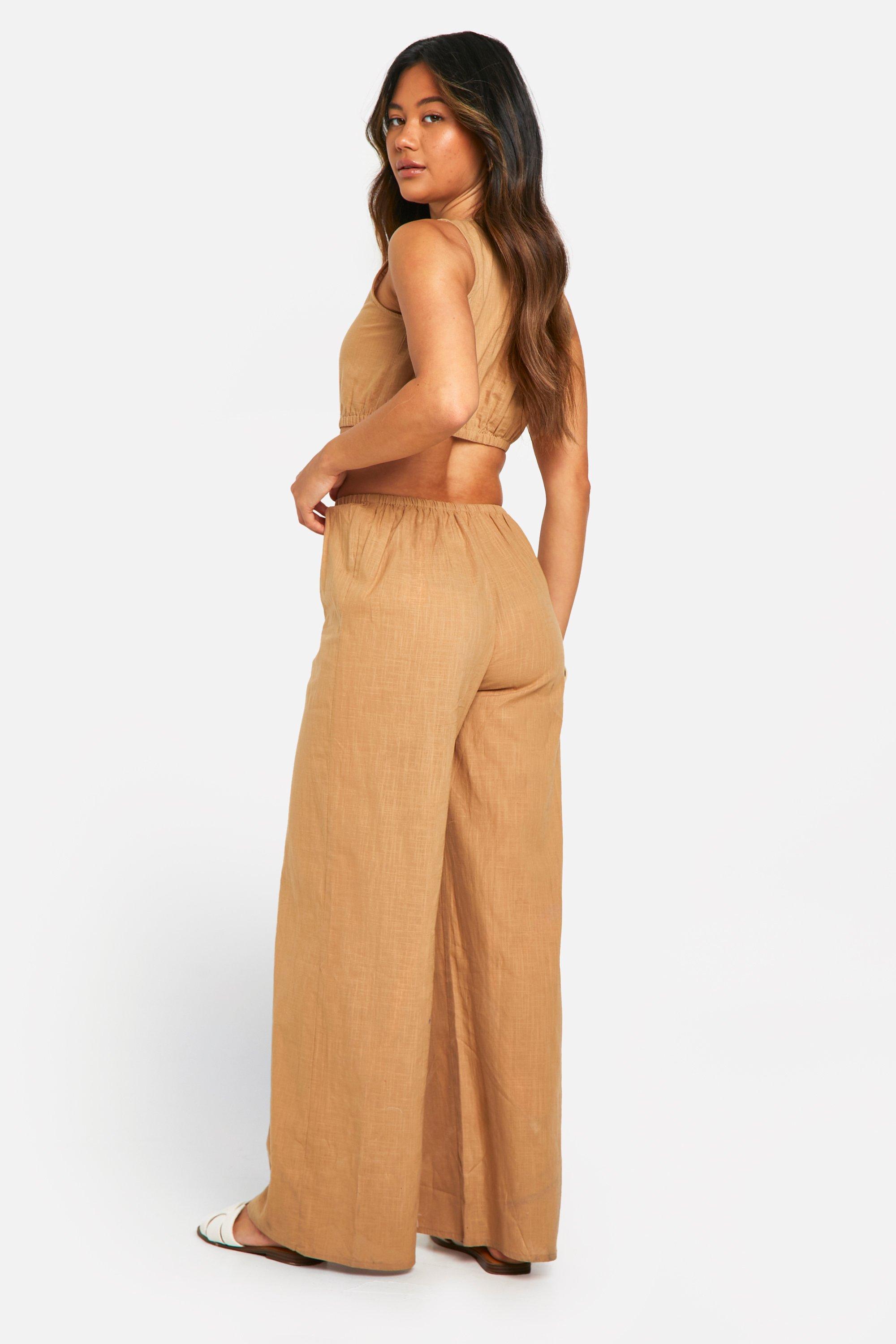 Knot Front Cut Out Detail Woven Jumpsuit 1