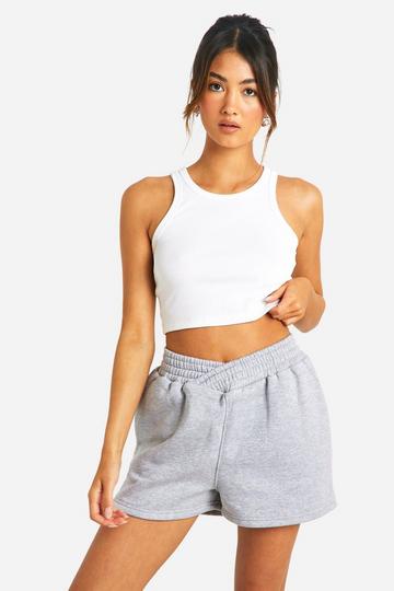 V Waistband Sweat Jogger Short ash grey