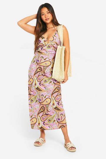 Paisley Strappy Midaxi Dress multi