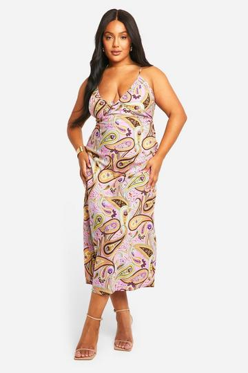 Plus Paisley Strappy Midaxi Dress multi