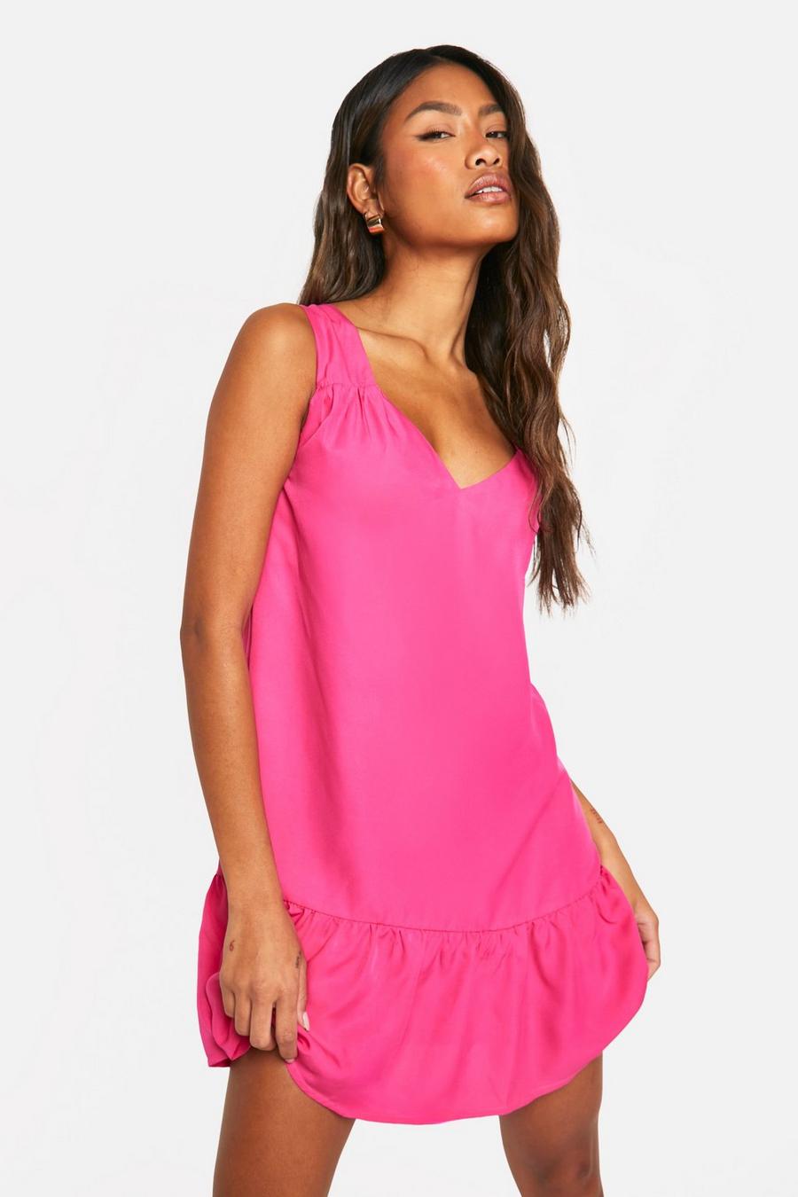 Pink Frill Hem Mini Dress image number 1