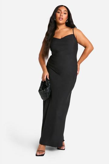 Plus Cowl Neck Maxi Dress black