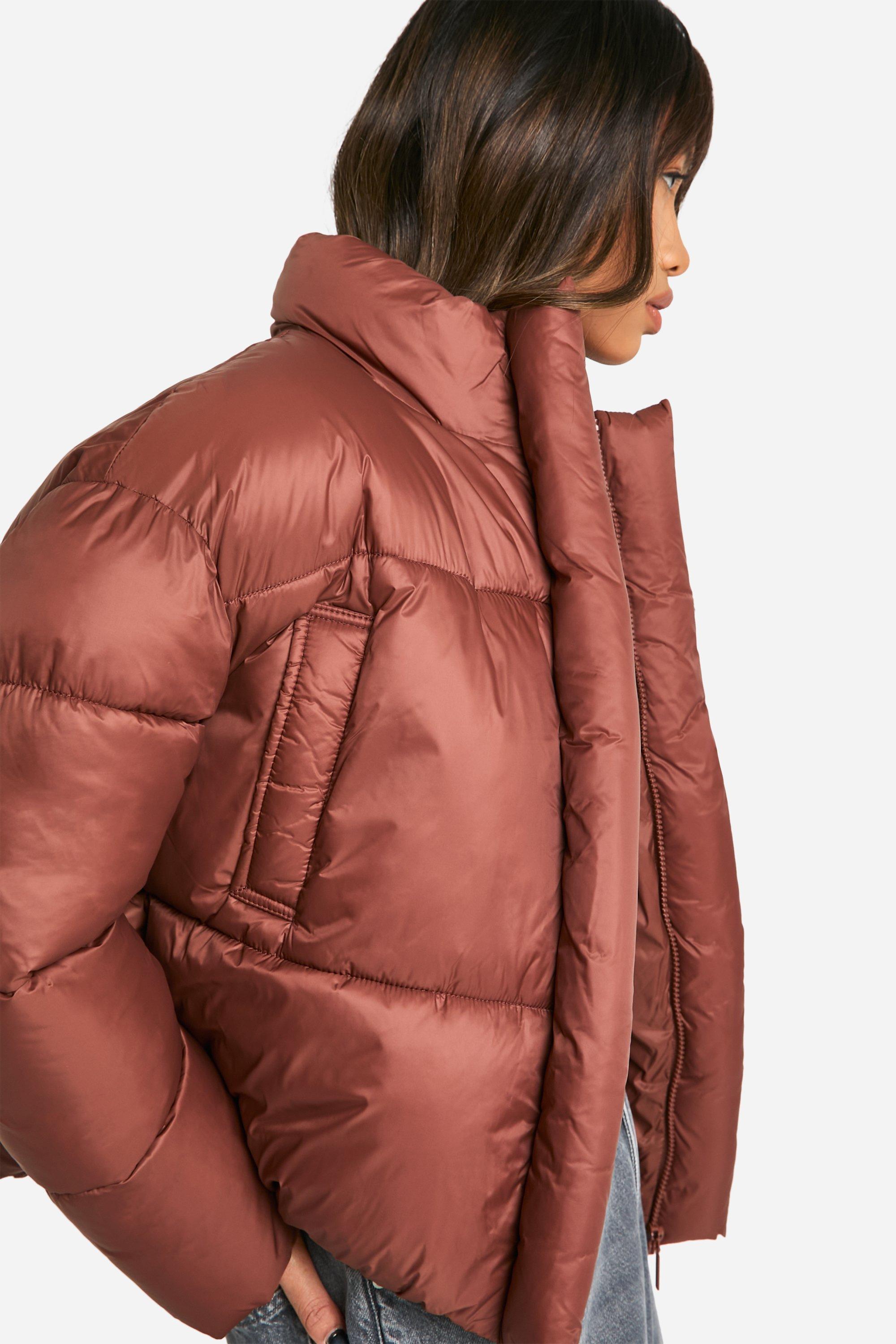 Boohoo funnel neck puffer jacket hotsell