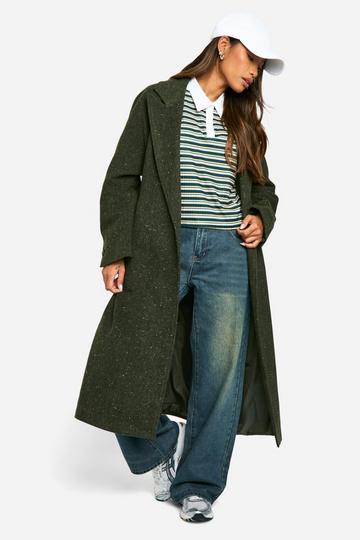 Textured Oversized Wool Look Coat green