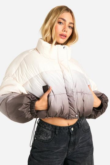 Ombre Puffer Jacket chocolate