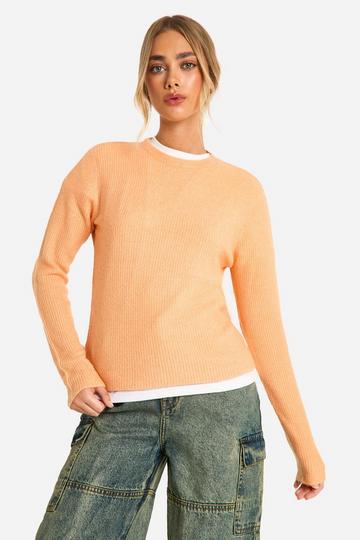 Soft Knit Fine Gauge Crop Jumper orange