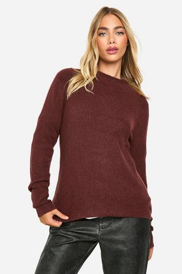 Soft Knit Fine Gauge Crop Jumper chocolate