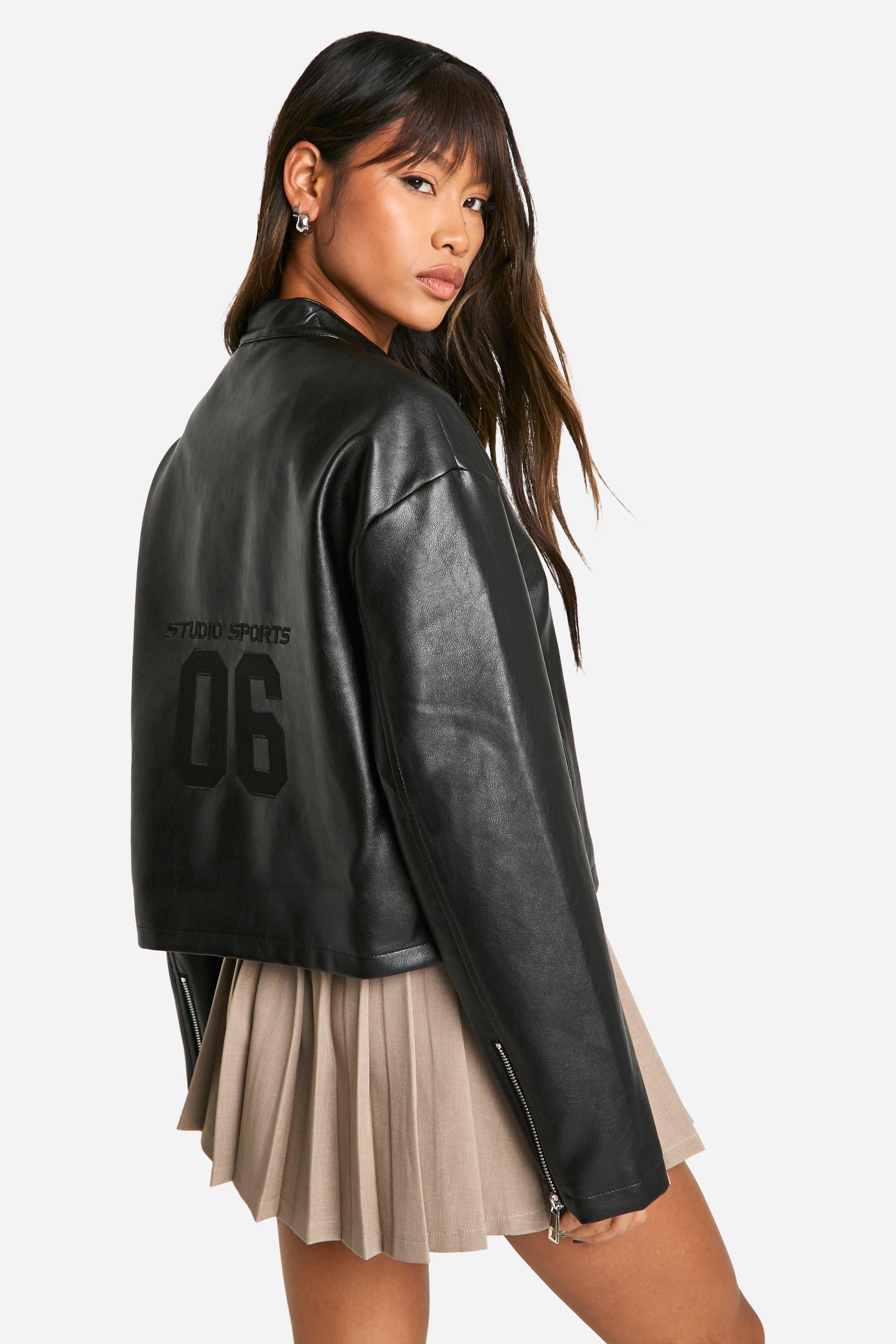 Veste biker a broderie boohoo FR