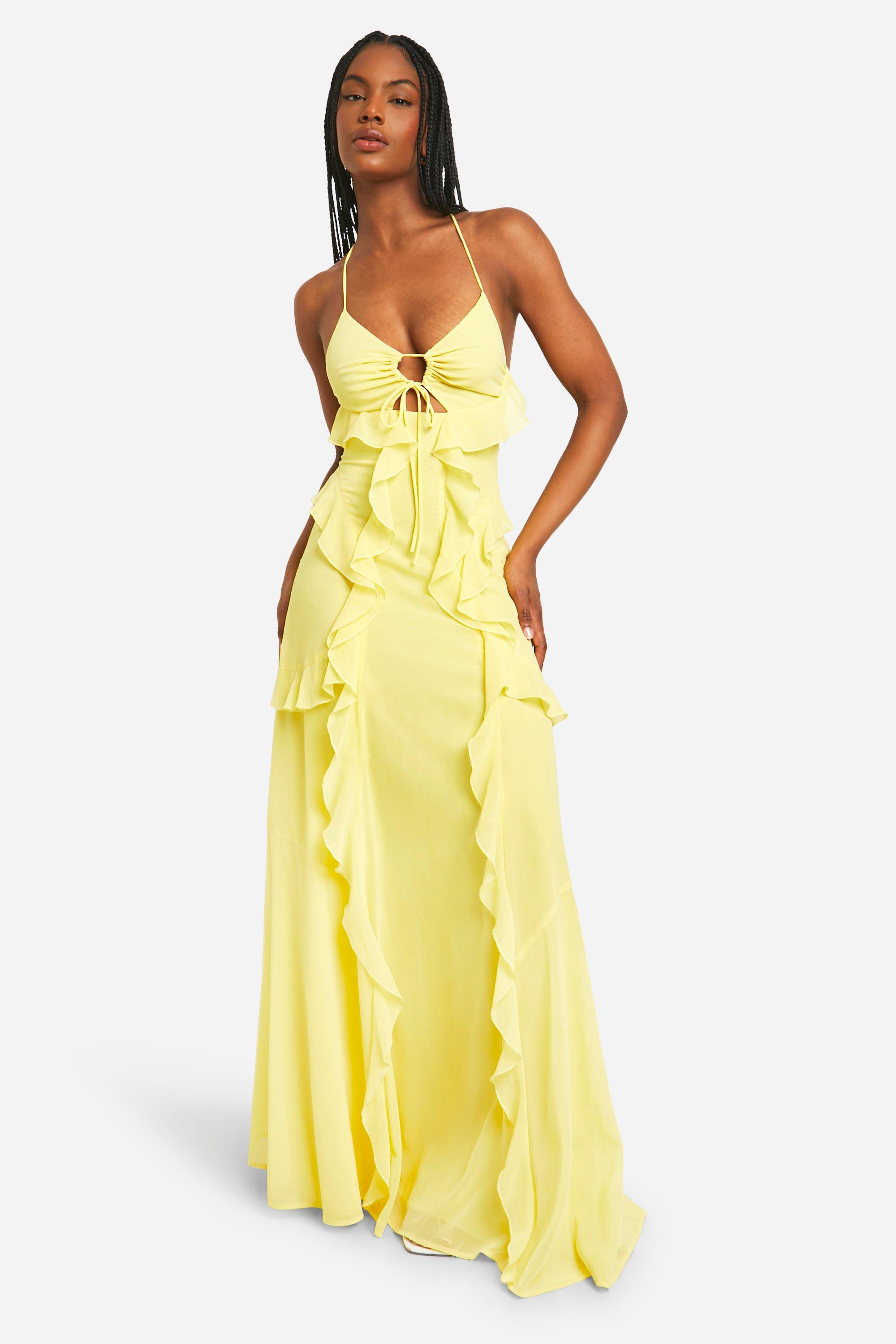 Yellow maxi store dress