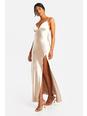 Oyster Tall Bridesmaid Satin Strappy Maxi Dress 