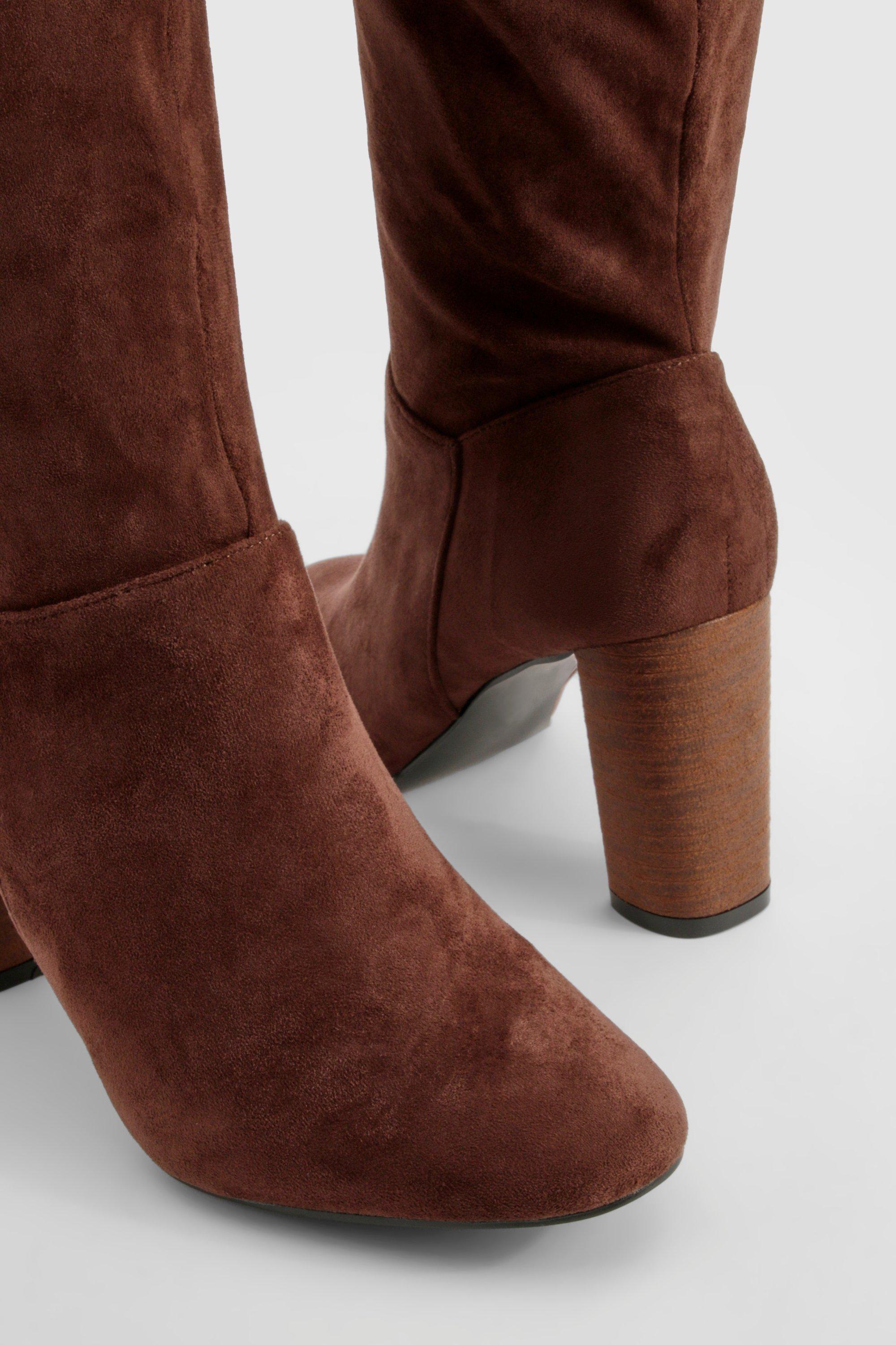 High knee boots suede best sale