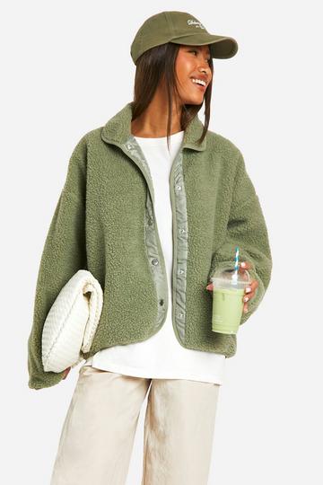 Boxy Teddy Jacket sage