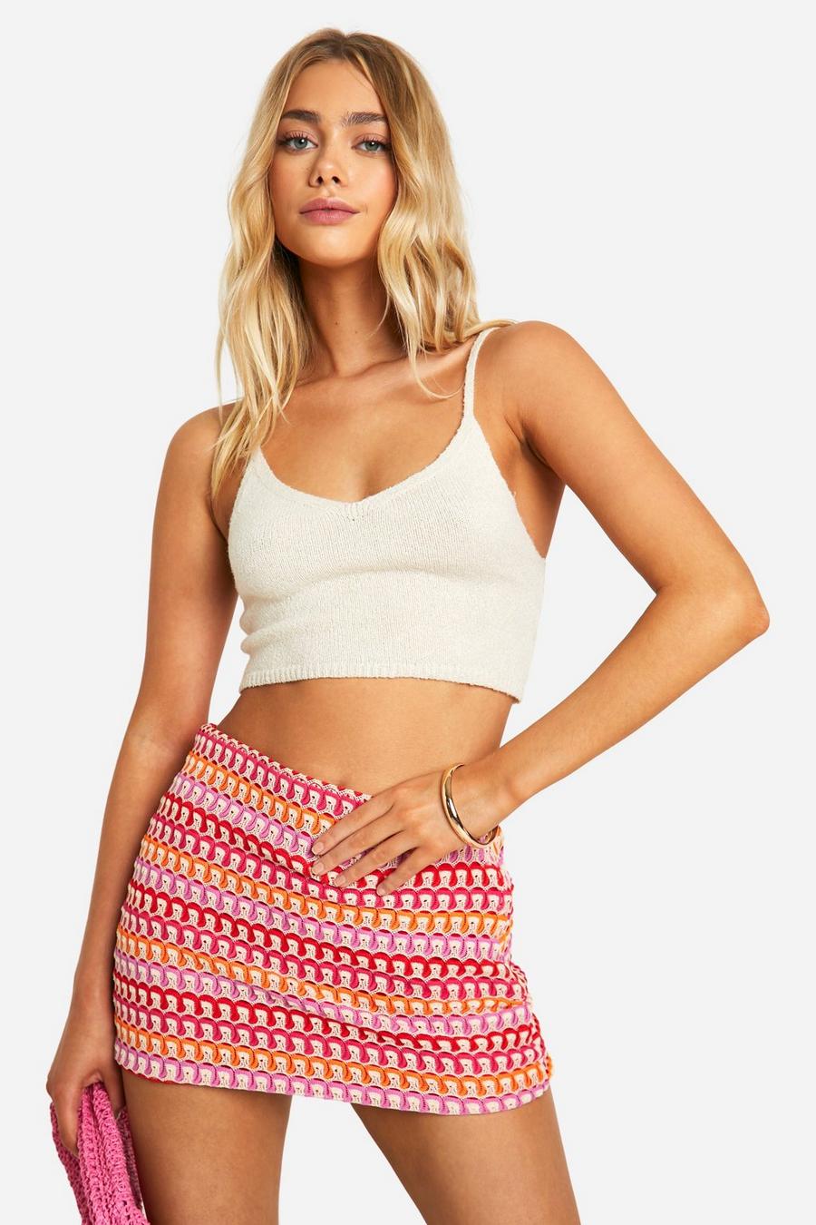Pink Woven Mini Skirt image number 1
